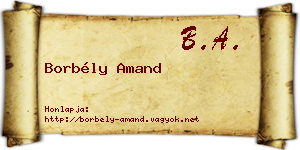 Borbély Amand névjegykártya
