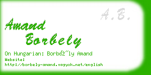 amand borbely business card